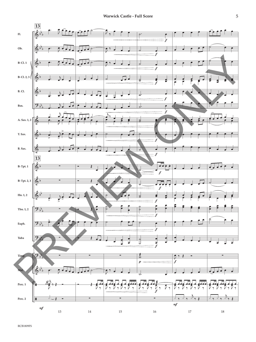 Warwick Castle (Score) Warwick Castle (Score) Concert Band scores gallery preview page 6