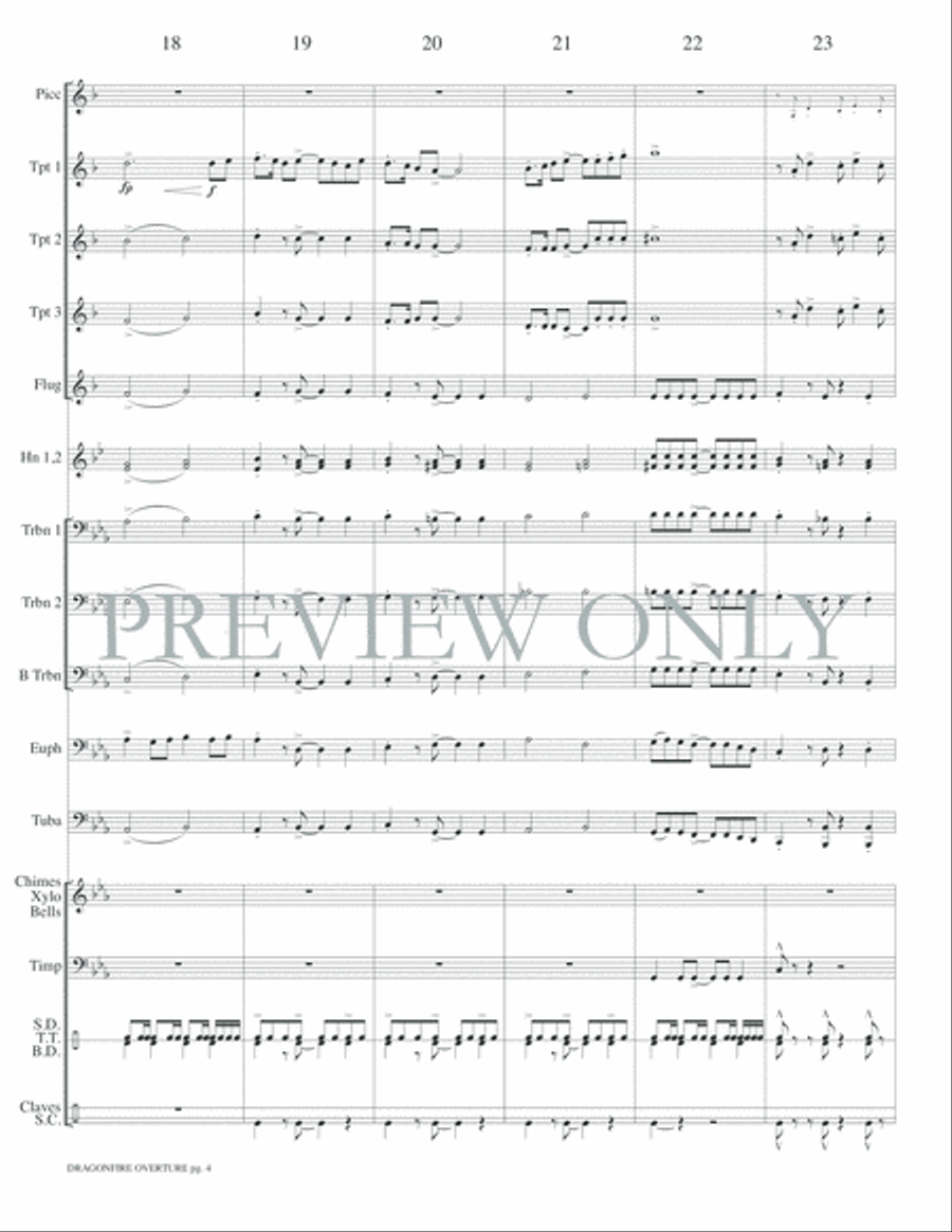 Dragonfire Overture Small Ensemble scores gallery preview page 6