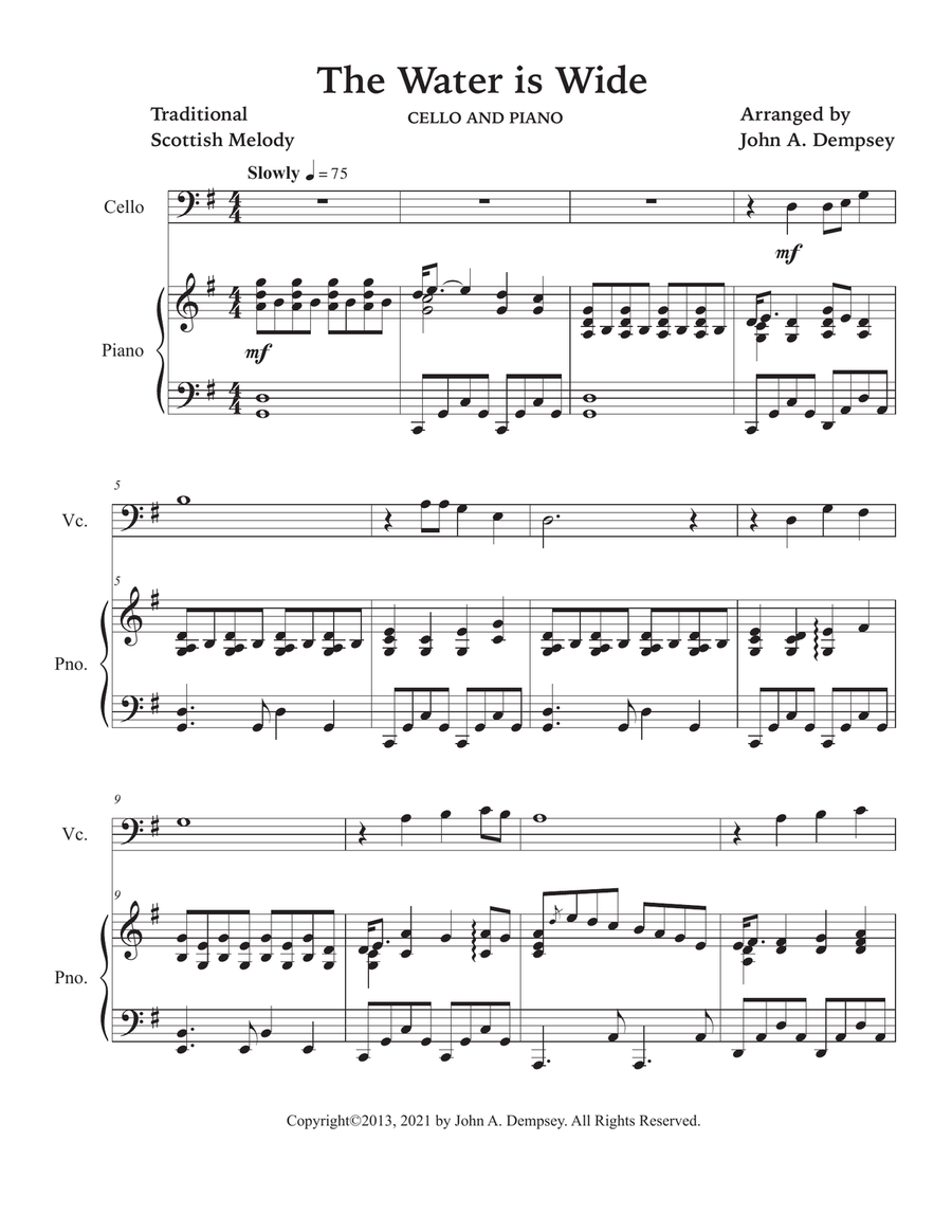 The Water is Wide (Cello and Piano) Piano scores gallery preview page 5
