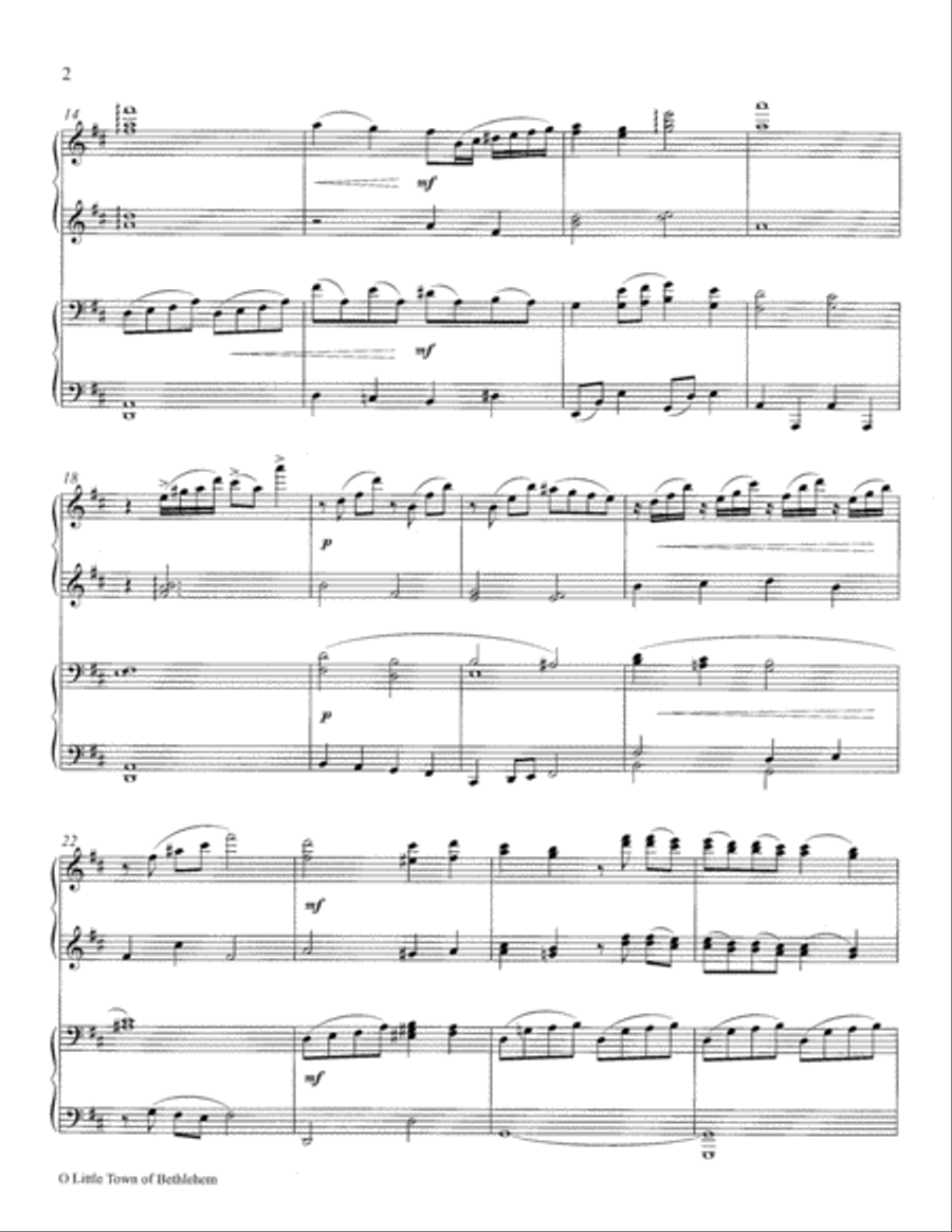 O Little Town of Bethlehem Piano Accompaniment scores gallery preview page 2