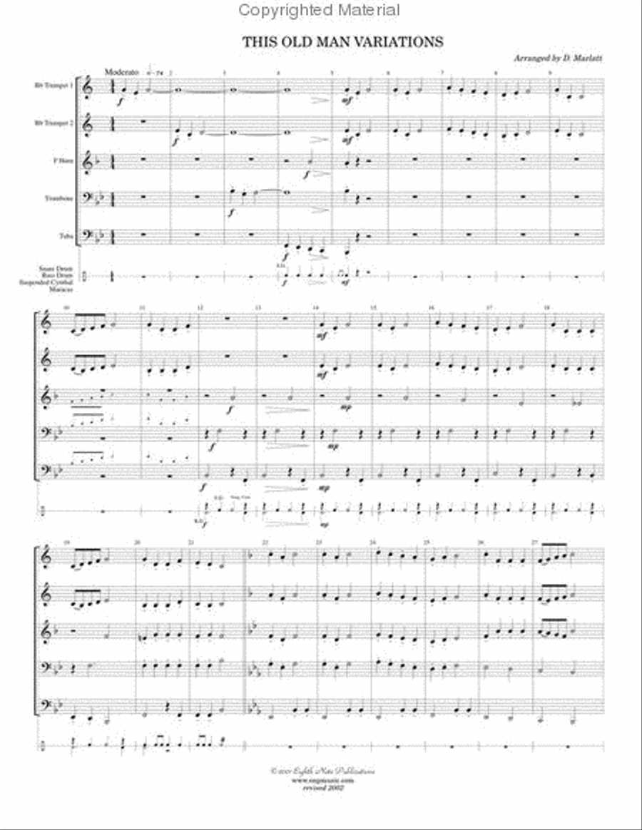 This Old Man Variations Brass Quintet scores gallery preview page 2