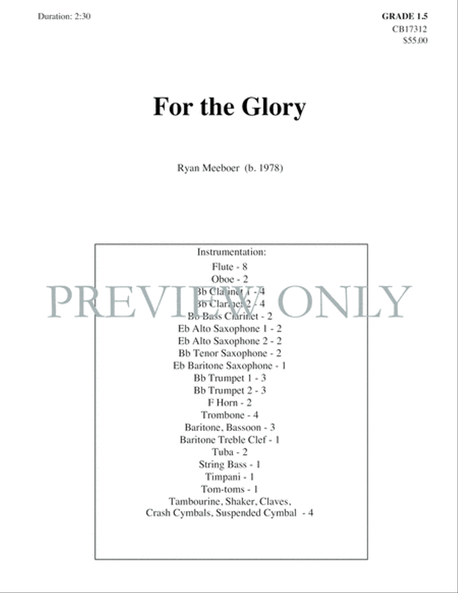 For the Glory Concert Band scores gallery preview page 2