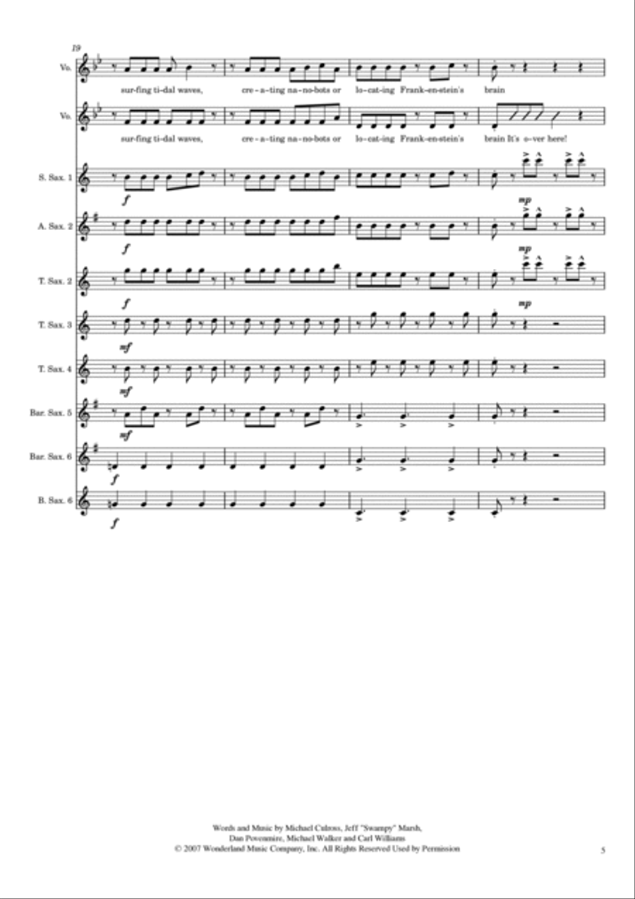 Phineas And Ferb Theme Woodwind Ensemble scores gallery preview page 5