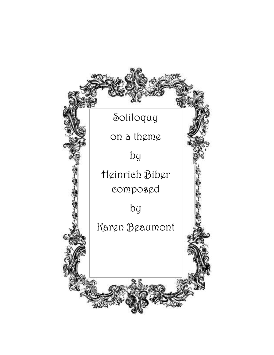 Soliloquy on a theme by Heinrich Biber (manuals only) Organ Solo scores gallery preview page 1
