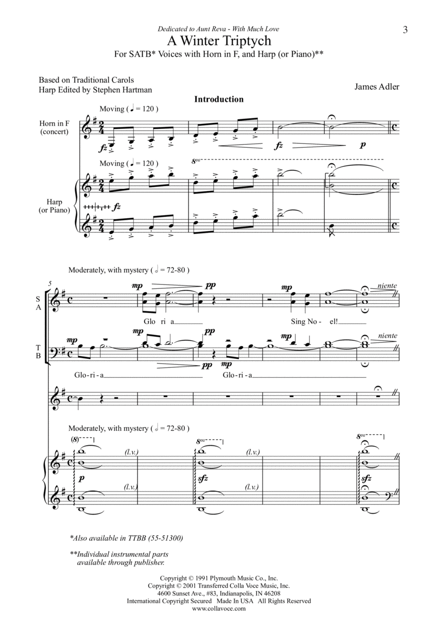 A Winter Triptych 4-Part scores gallery preview page 1