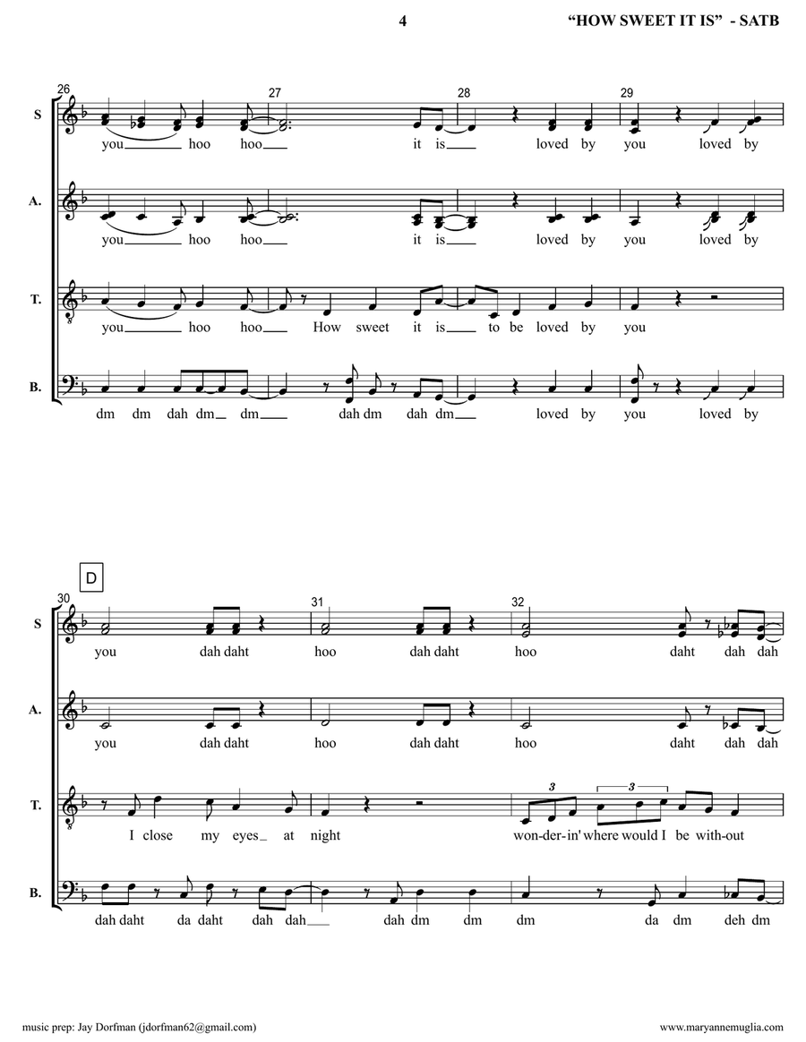 How Sweet It Is (to Be Loved By You) Divisi scores gallery preview page 4