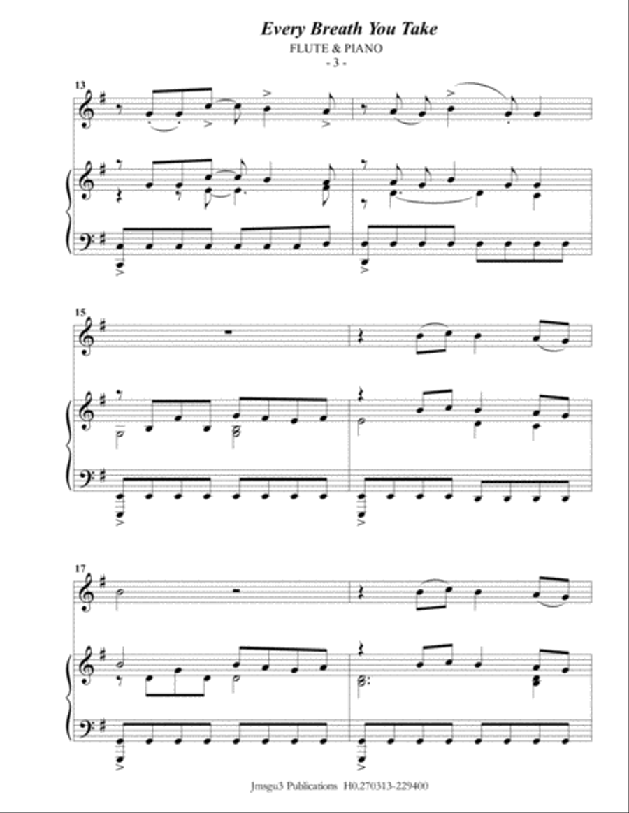 Every Breath You Take Flute Solo scores gallery preview page 3