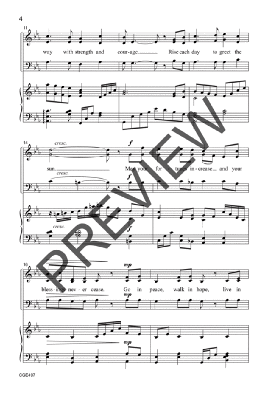 Go in Peace, Walk in Hope, Live in Love (SAB) by Douglas E. Wagner 3-Part - Sheet Music page 4