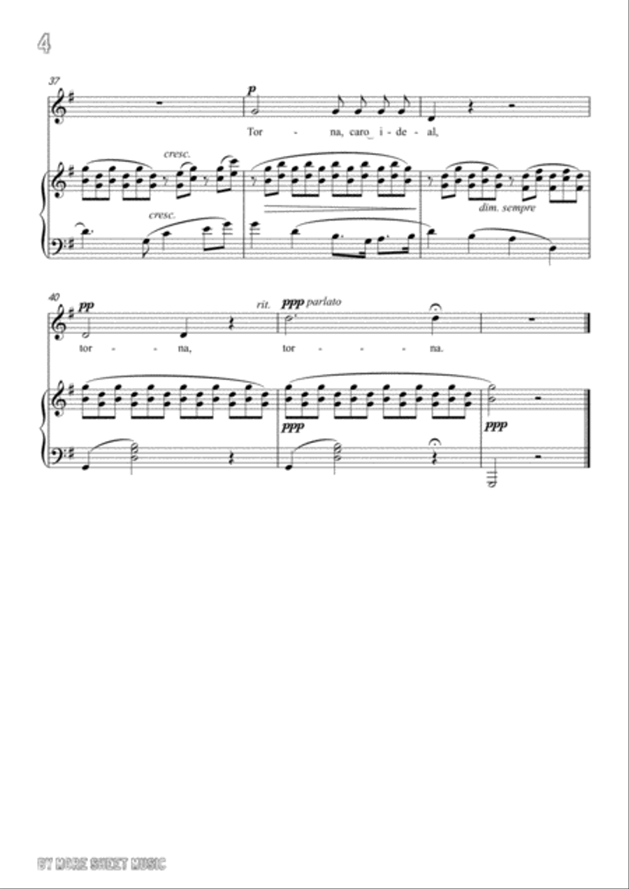 Tosti-Ideale in G Major,for Voice and Piano Voice Solo scores gallery preview page 6
