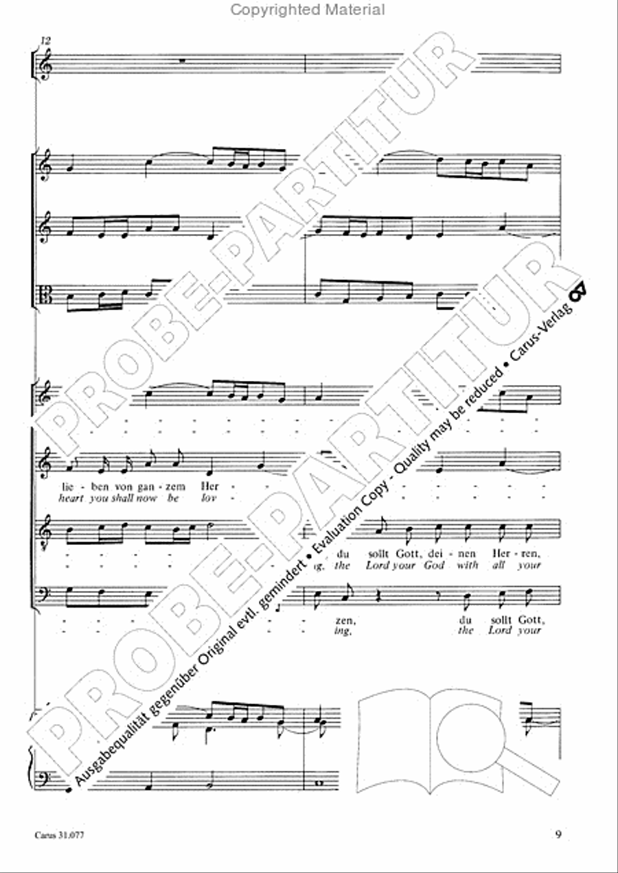 The Lord your God you shall now be loving (Du sollt Gott, deinen Herren, lieben) 4-Part scores gallery preview page 10