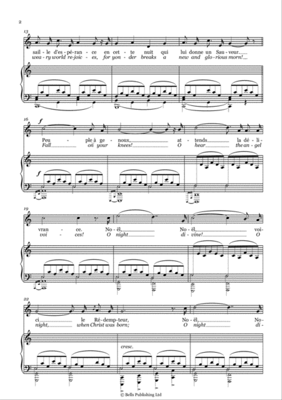 O Holy Night! (Original key. C Major) Voice Solo scores gallery preview page 2