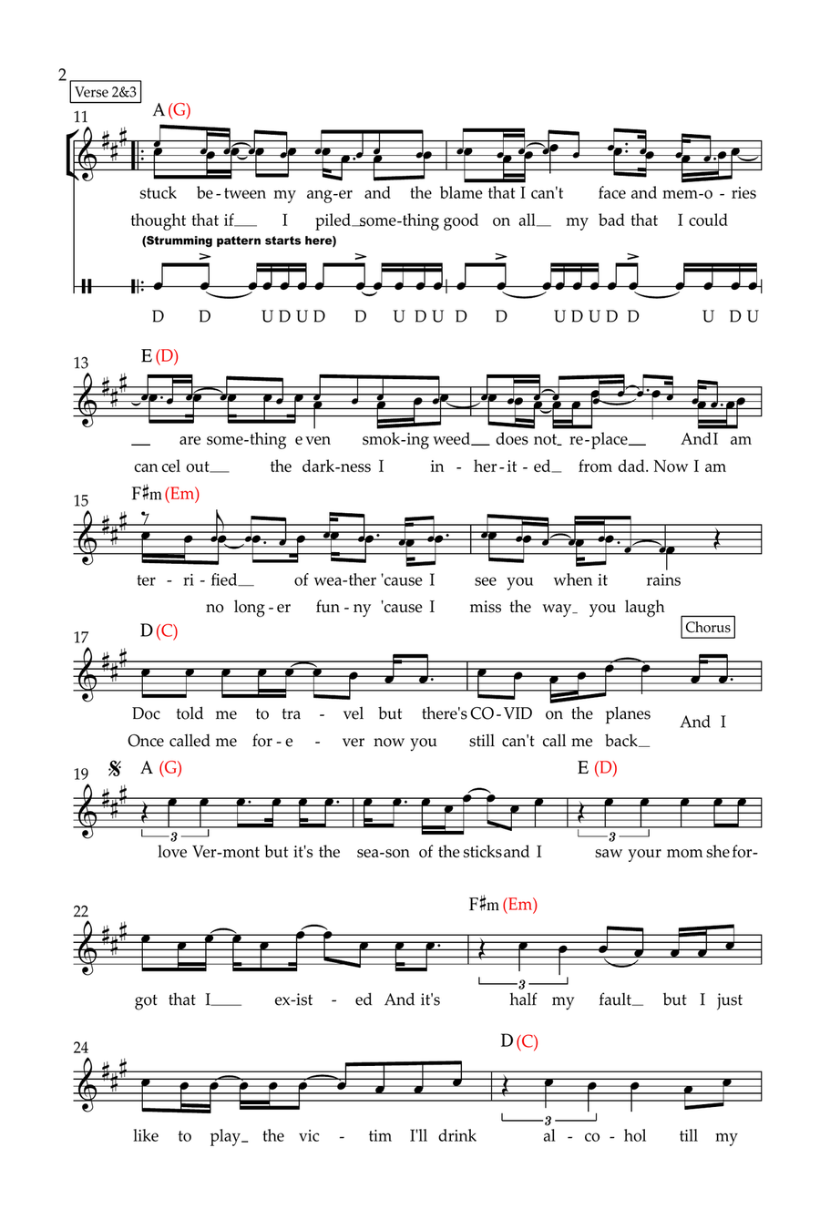 Stick Season Piano scores gallery preview page 2
