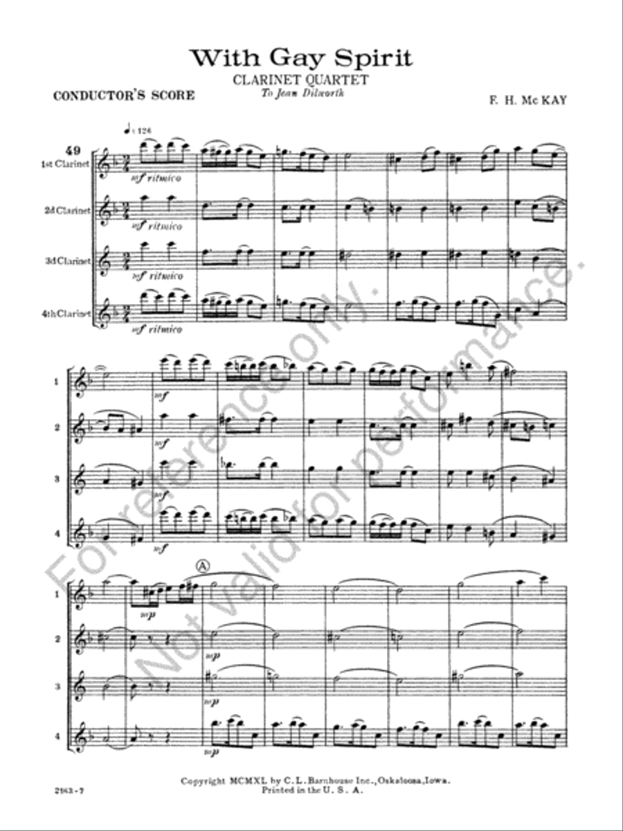 With Gay Spirit Clarinet Quartet - Sheet Music page 3