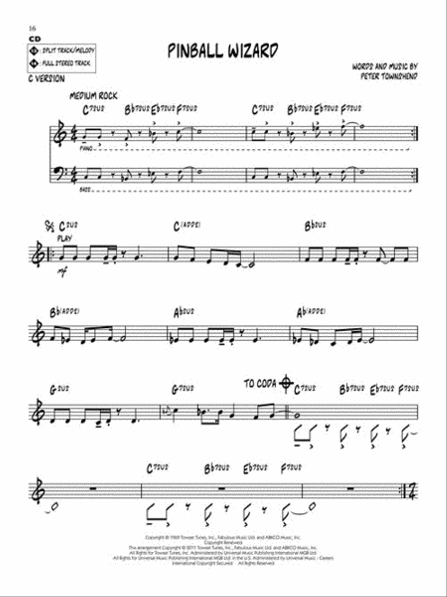 Jazz Covers Rock C Instrument scores gallery preview page 6