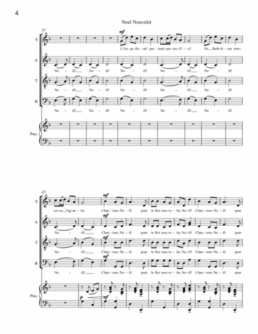 Noel Nouvelet for SATB and piano image number null