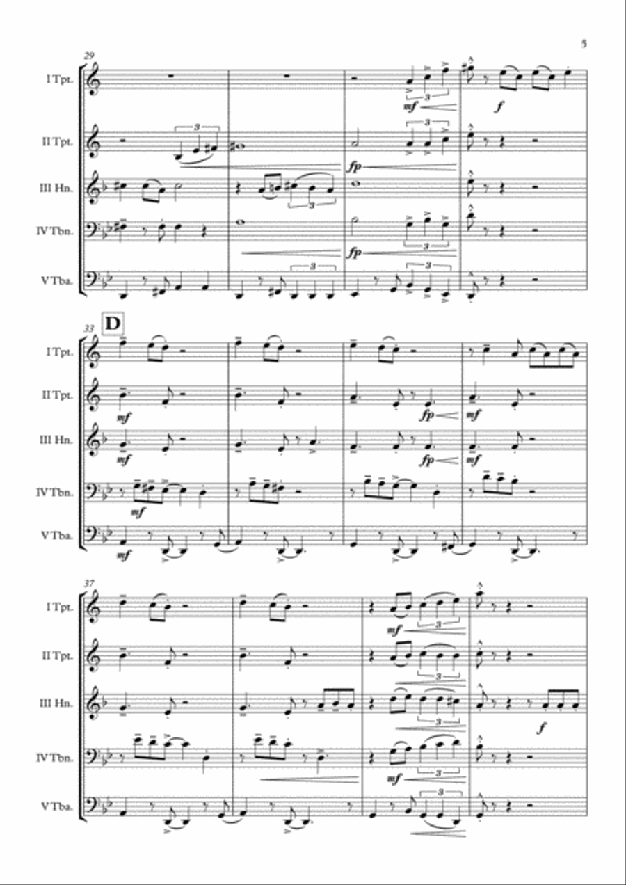 Sway (Quien Sera) Brass Quintet scores gallery preview page 6