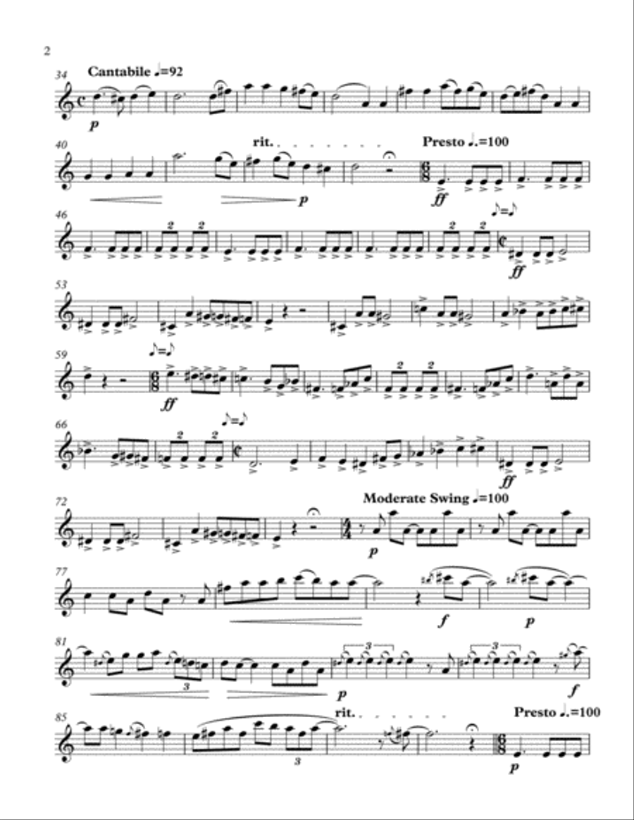 Beware Tempi! (solo alto saxophone) Alto Saxophone scores gallery preview page 2