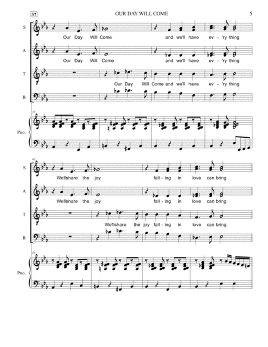 Our Day Will Come (Ruby & The Romantics)  SATB-Piano image number null