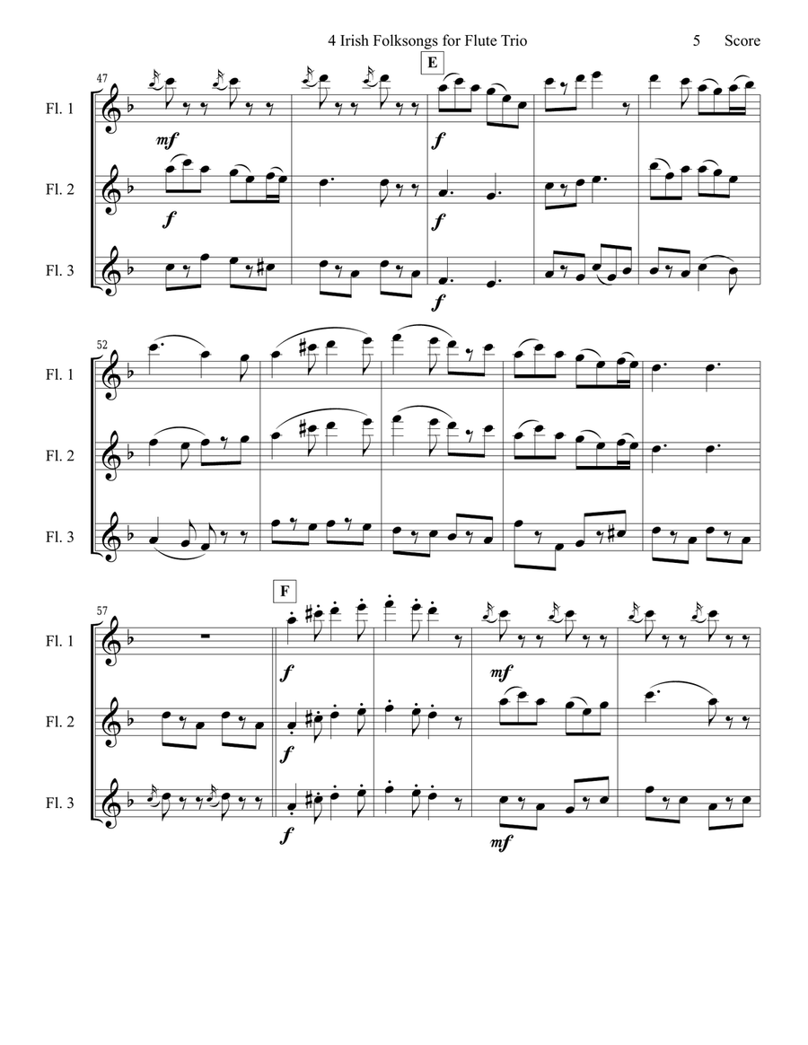 4 Irish Folksongs for Flute Trio image number null