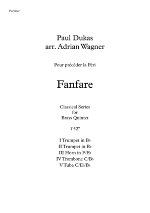 Book cover for "Fanfare Pour précéder la Péri" (Brass Quintet) arr. Adrian Wagner