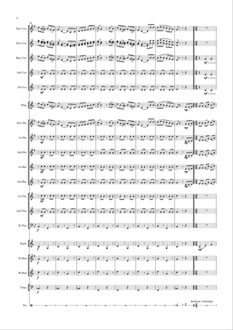 The Mexican Hat Dance (Jarabe Tapatío) Brass Band scores gallery preview page 4