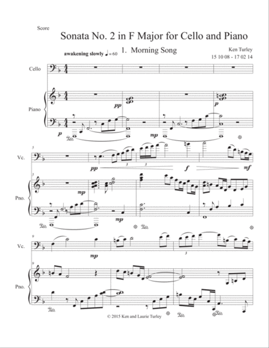 Sonata No. 2 in F Major for Piano and Cello. 