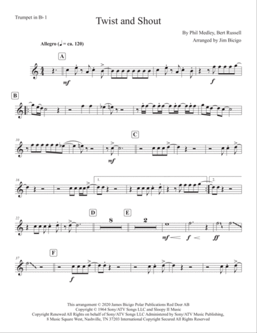 Twist And Shout Horn scores gallery preview page 5