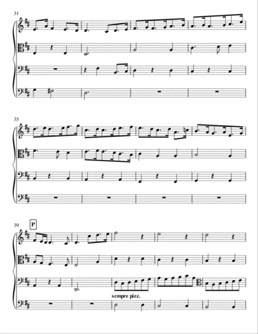 Chaconne from King Arthur for String Quartet (violin, viola, cello and double bass) String Quartet scores gallery preview page 4