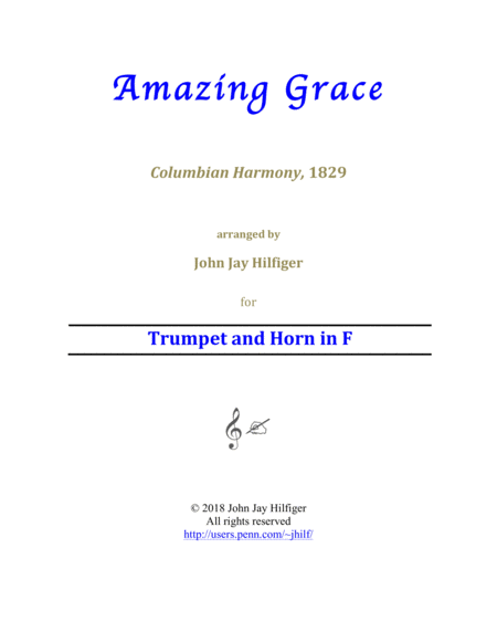 Amazing Grace for Trumpet and Horn image number null