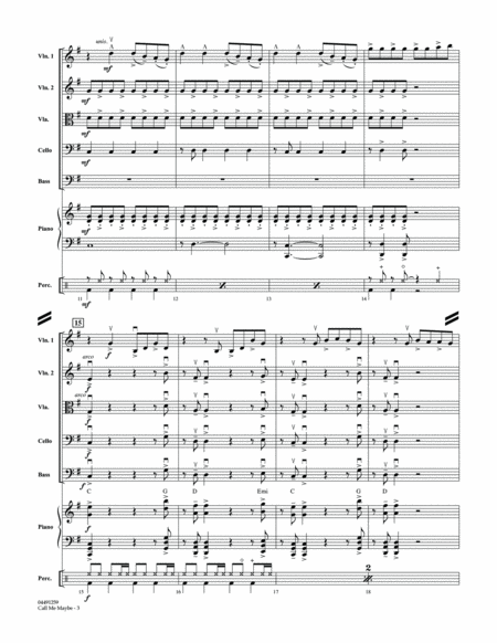 Call Me Maybe - Conductor Score (Full Score)