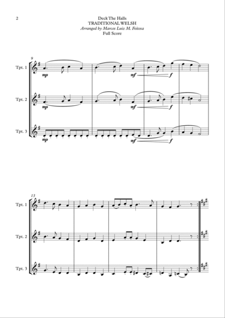 Deck The Halls - Trumpet Trio Trumpet Trio scores gallery preview page 4