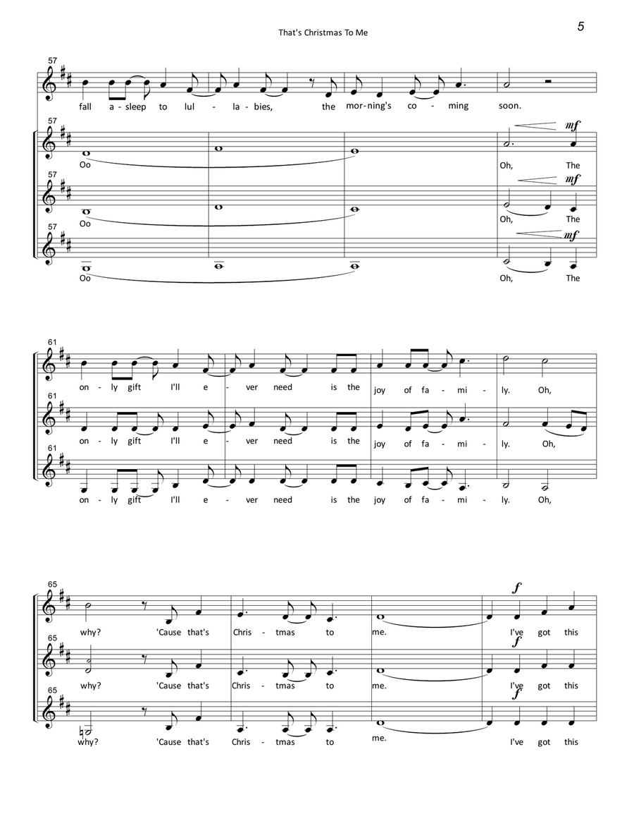 That's Christmas To Me That's Christmas To Me SSA scores gallery preview page 5