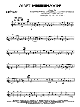 Book cover for Ain't Misbehavin': 2nd B-flat Trumpet