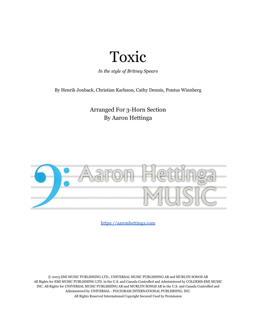 Toxic Small Ensemble scores gallery preview page 1