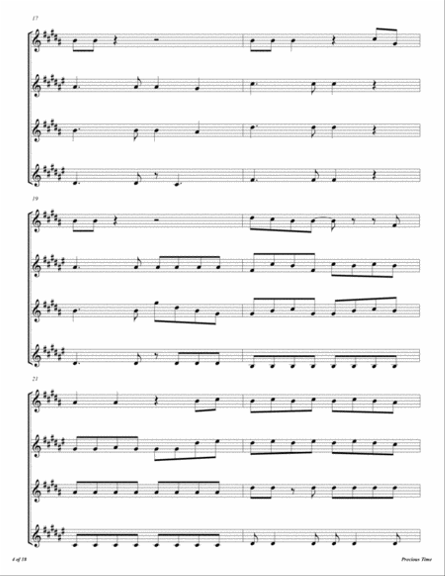 Precious Time Woodwind Quartet scores gallery preview page 5