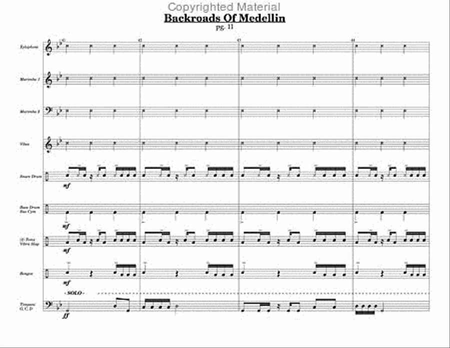 Backroads Of Medellin Backroads Of Medellin Percussion Ensemble scores gallery preview page 4