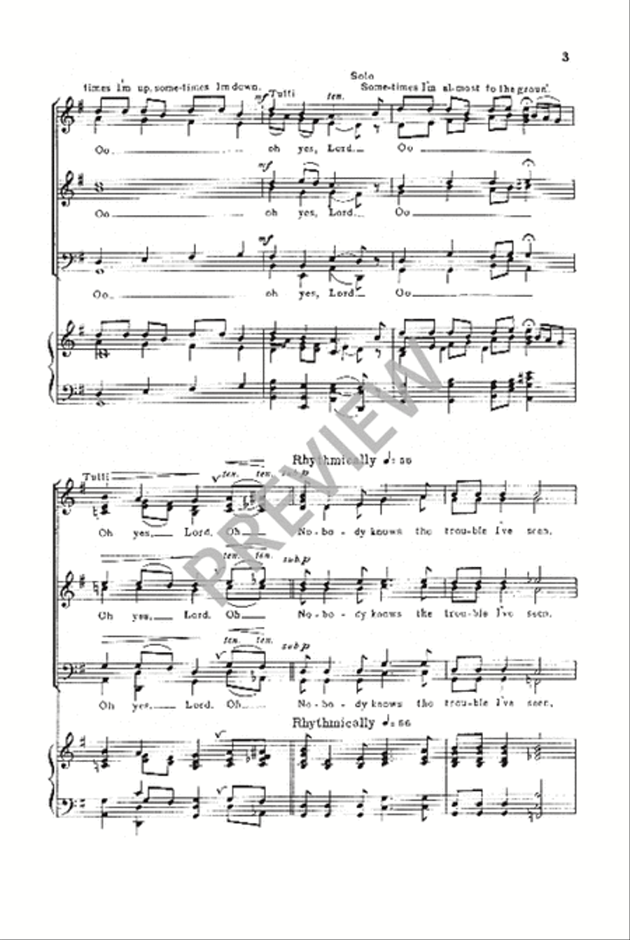 Nobody Knows the Trouble I've Seen Divisi scores gallery preview page 4