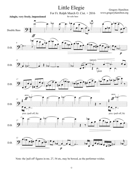 Little Elegie for Solo Bass, in memory of Fr. Ralph March. image number null