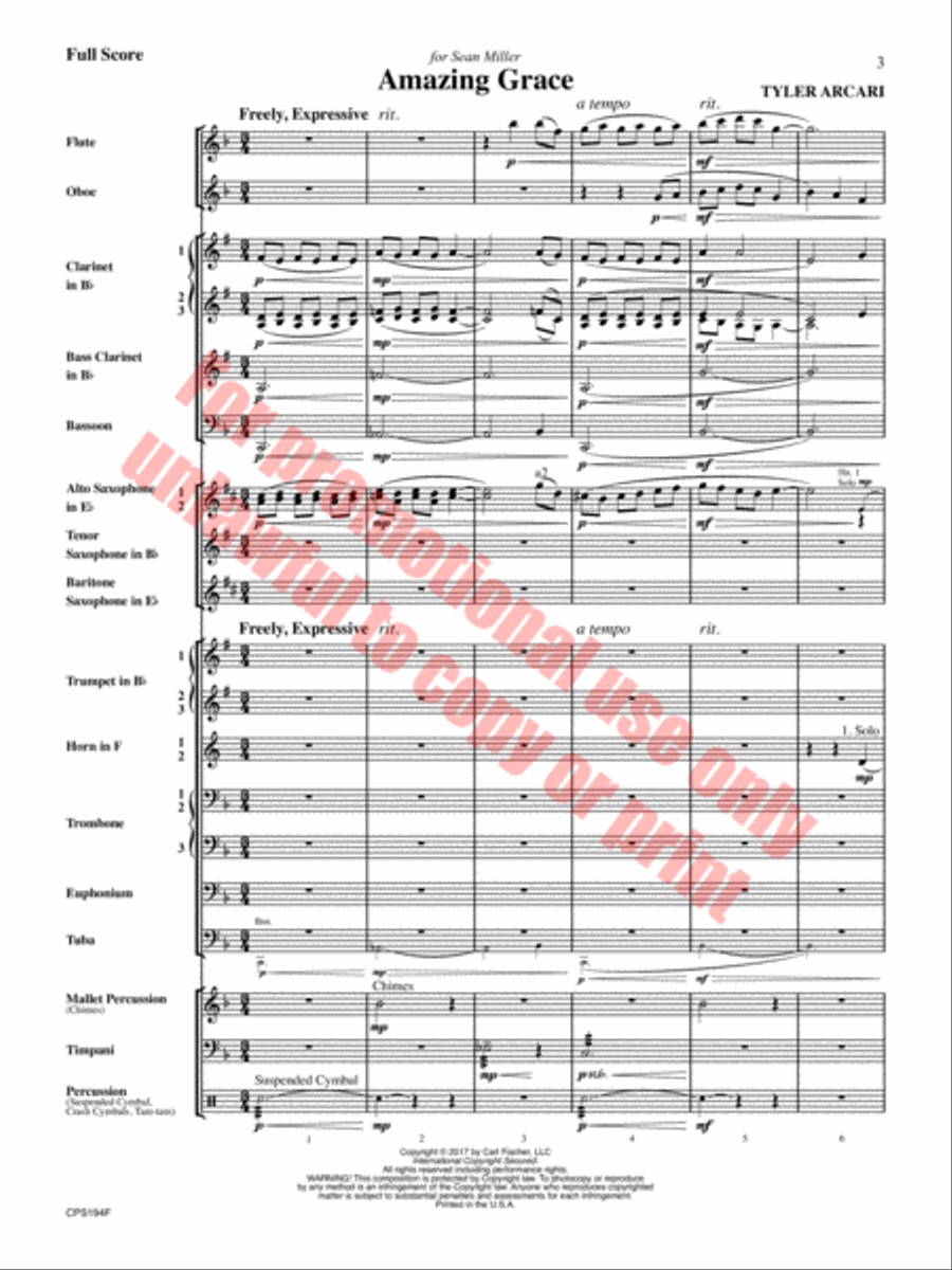 Amazing Grace Concert Band scores gallery preview page 4