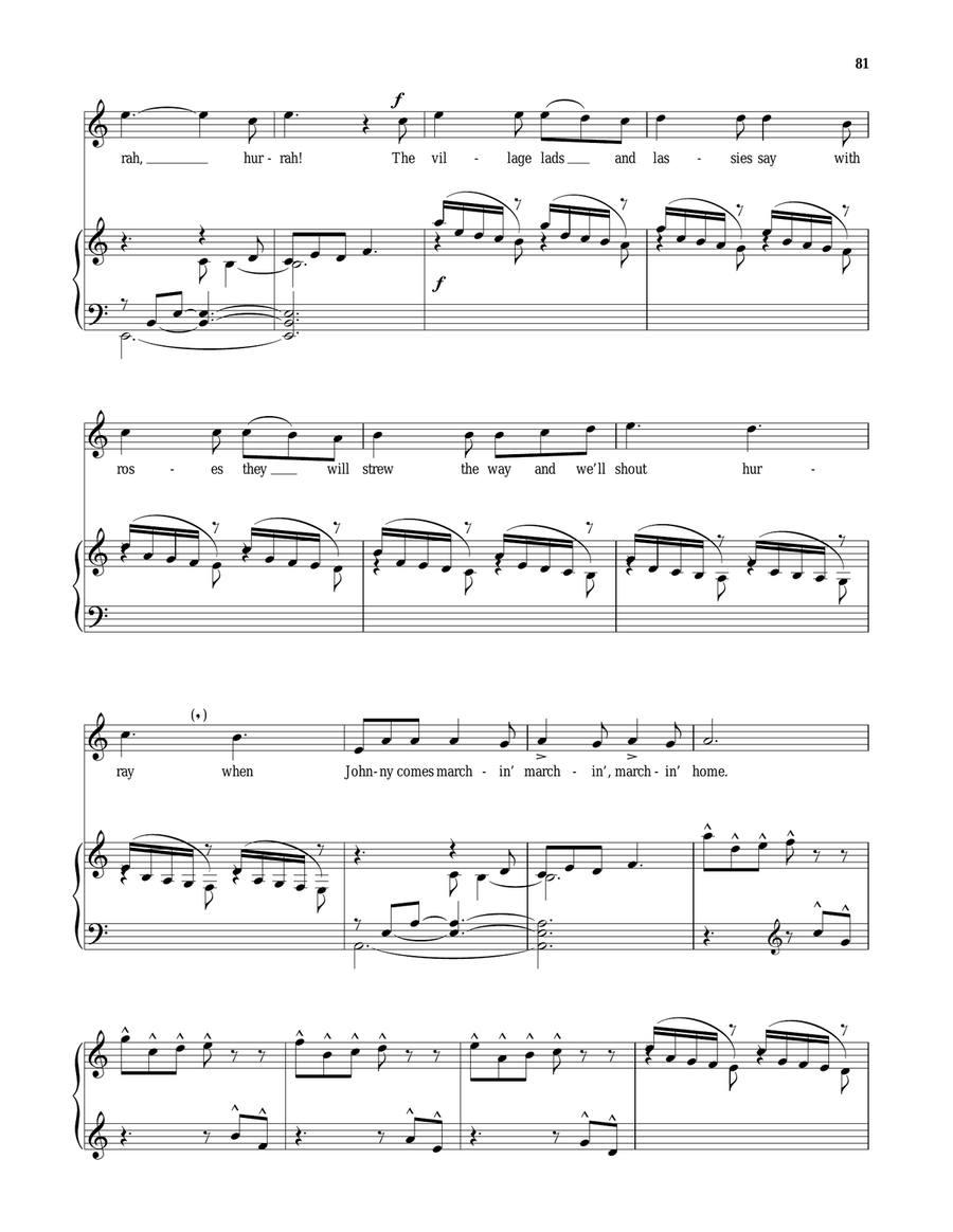 When Johnny Comes Marching Home Piano, Vocal scores gallery preview page 4