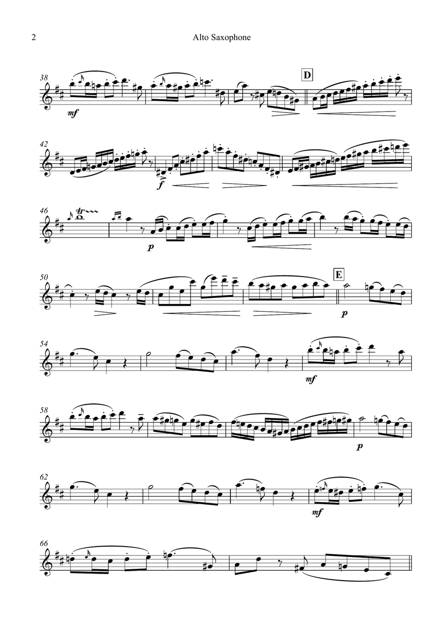 Rondo D, K 485 - SOLO FOR ALTO SAX - duet for piano and sax Woodwind Duet scores gallery preview page 2