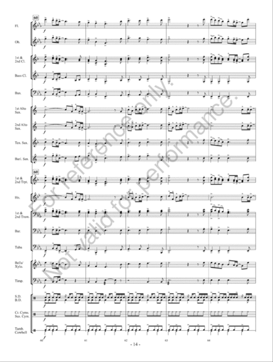 Rock The Halls With Drums And Cowbell Concert Band scores gallery preview page 15
