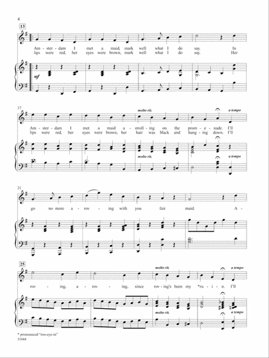12 Folk Songs for Solo Singers Medium-High Voice scores gallery preview page 7