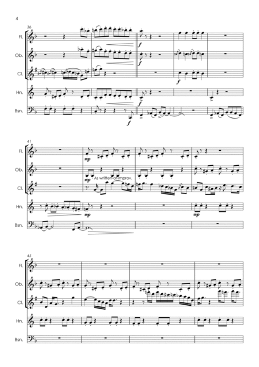 Baby Elephant Walk from the Paramount Picture HATARI! Woodwind Quintet scores gallery preview page 6