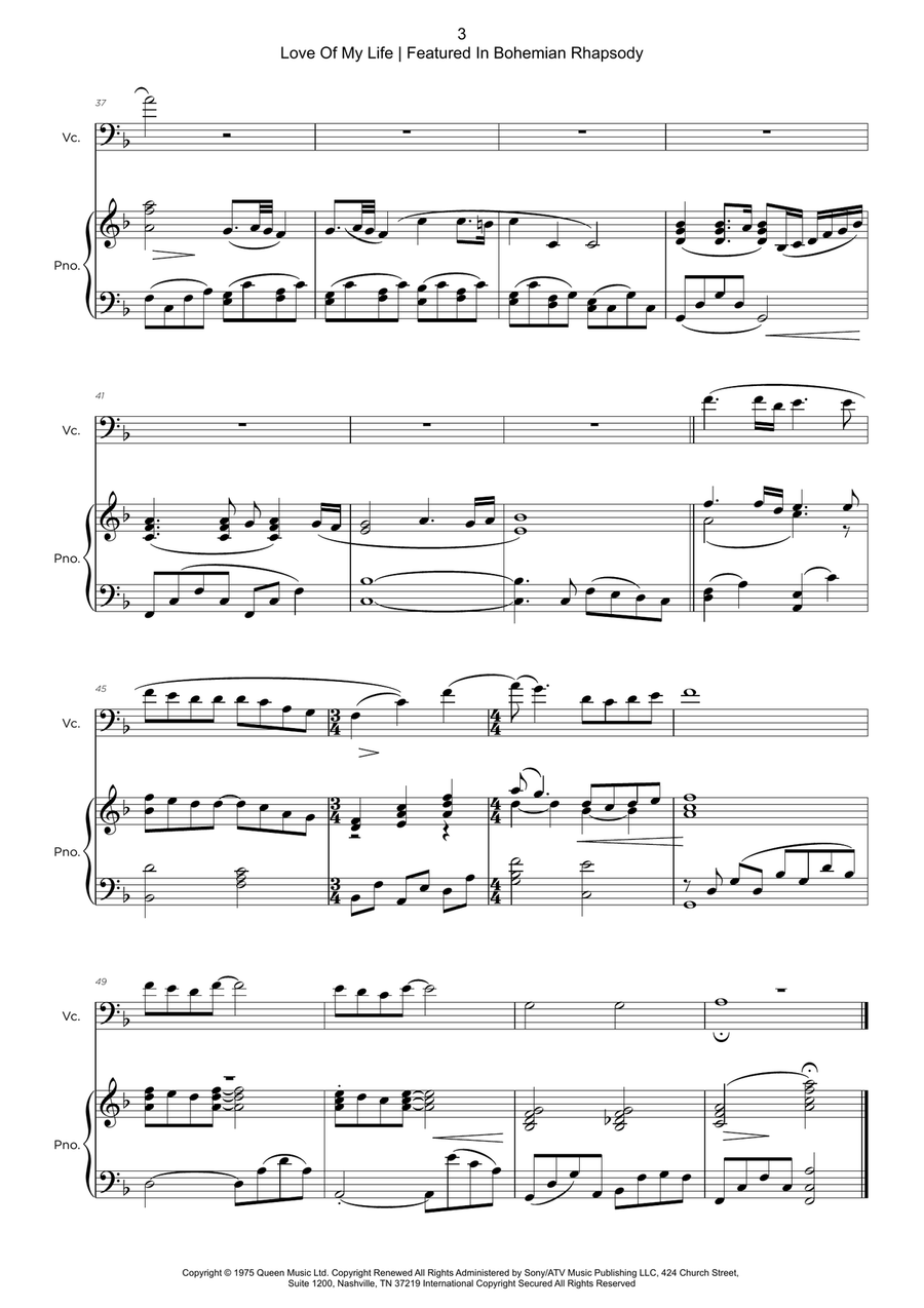 Love Of My Life Piano scores gallery preview page 3