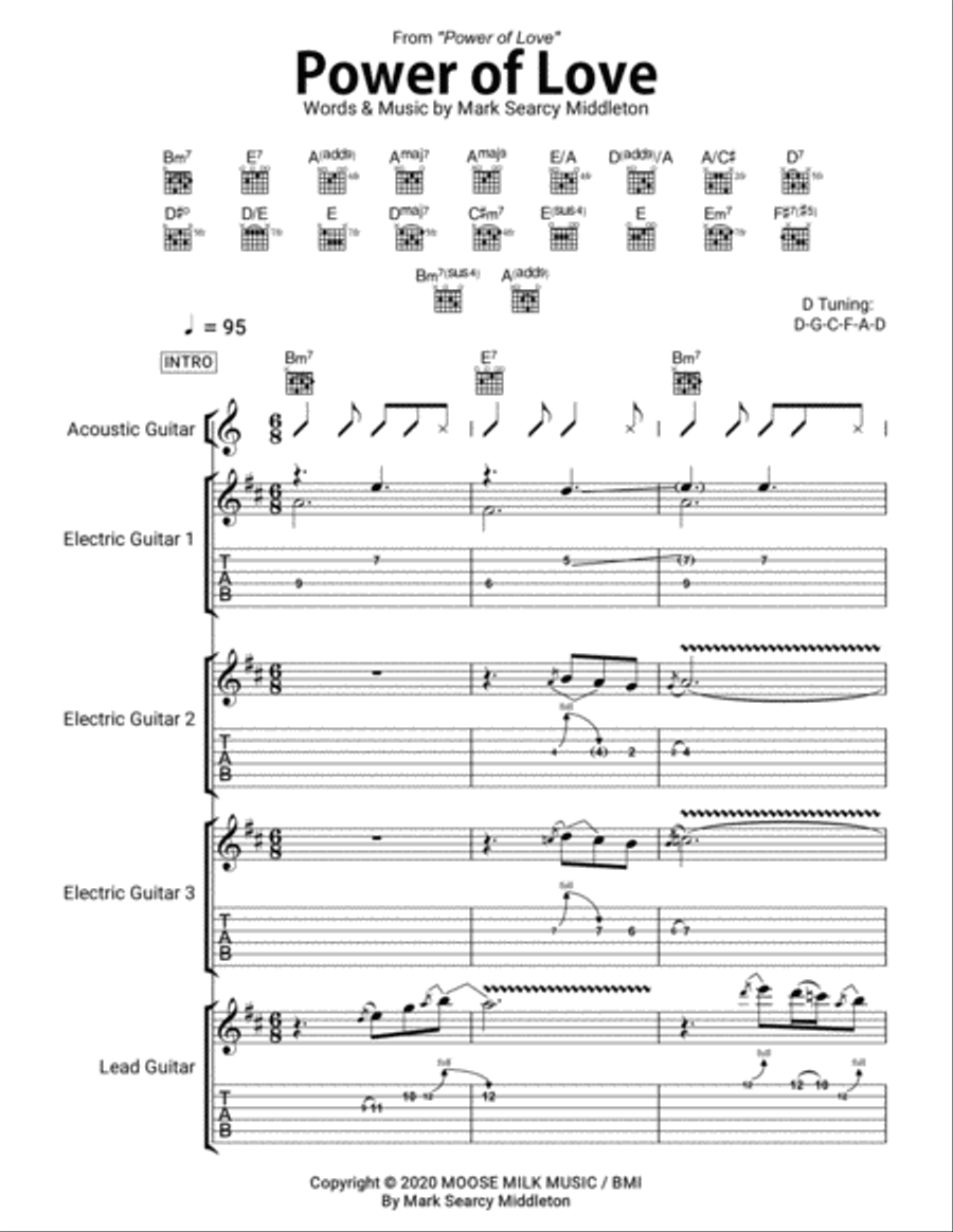 Power of Love Power of Love Electric Guitar scores gallery preview page 1