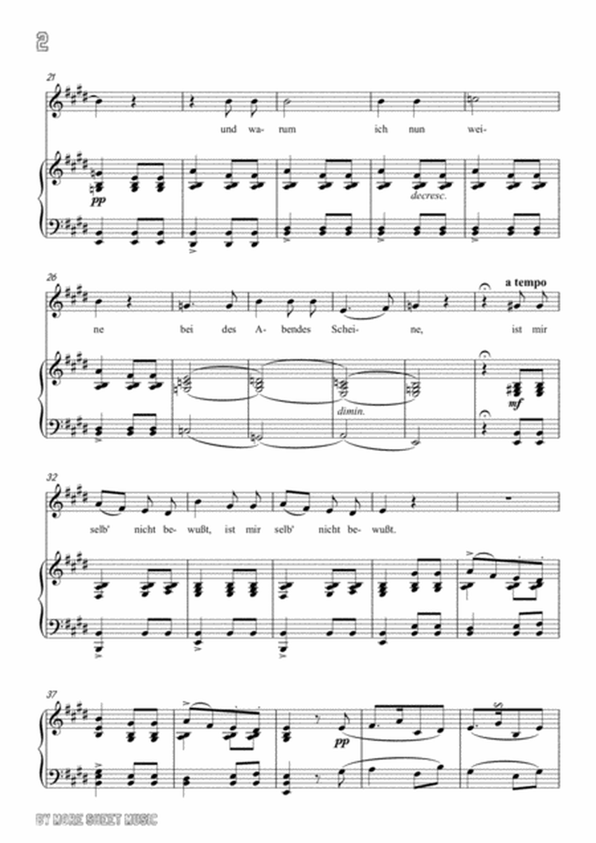 Schubert-Lachen und Weinen in E Major,for voice and piano image number null