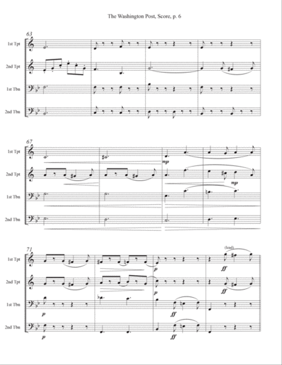 Washington Post Washington Post Trombone scores gallery preview page 6