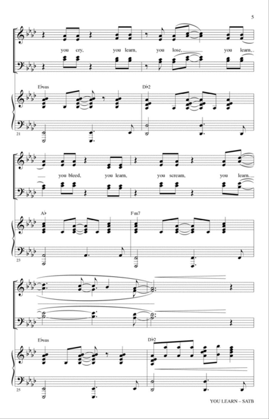 You Learn (from Jagged Little Pill) (arr. Mark Brymer) 4-Part scores gallery preview page 4