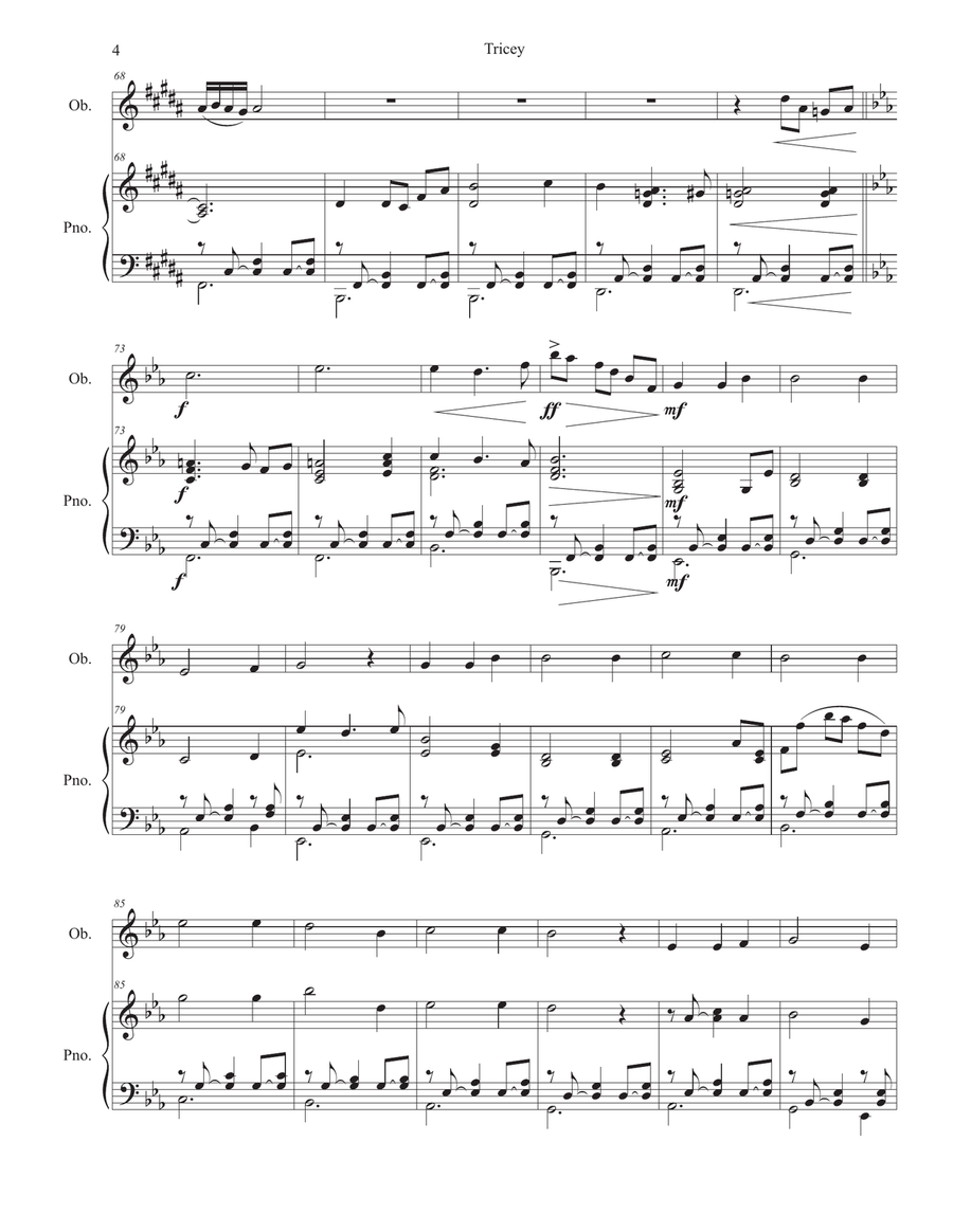 Tricey (Oboe solo and Piano) Tricey (Oboe solo and Piano) Piano scores gallery preview page 6